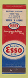 Matchbook Cover - Esso oil gas Harry Miller Raleigh NC