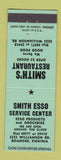 Matchbook Cover - Smith's Restaurant Esso oil gas Roanoke VA