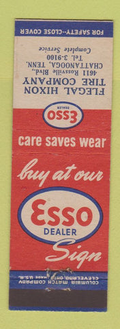 Matchbook Cover - Esso oil gas Flegal Hixon Tire Chattanooga TN