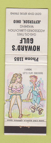 Matchbook Cover - Howard's Gulf oil gas Jefferson OH hillbilly WEAR