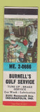 Matchbook Cover - Burnell's Gulf oil gas Indianapolis IN