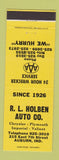 Matchbook Cover - RL Holben Chrysler Plymouth Imperial Valiant Auburn IN