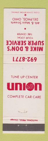 Matchbook Cover - Union 76 oil gas Mike & Don's Delphos OH