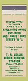 Matchbook Cover - RT Leslie Cities oil gas Dozer Work Roanoke VA