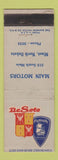 Matchbook Cover - DeSoto Plymouth Main Motors Minot ND WEAR