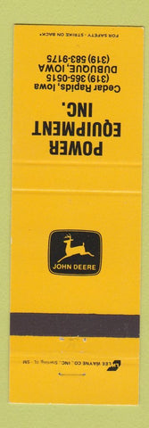 Matchbook Cover - John Deere Tractors Cedar Rapids Dubuque IA
