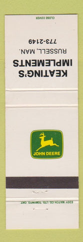 Matchbook Cover - John Deere Tractors Keating's Russell MB