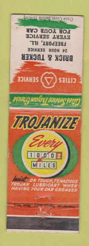 Matchbook Cover - Cities oil gas Brick & Tucker Freeport IL WORN