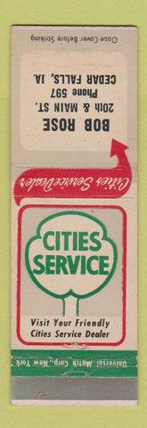 Matchbook Cover - Cities oil gas Bob Rose Cedar Falls IA