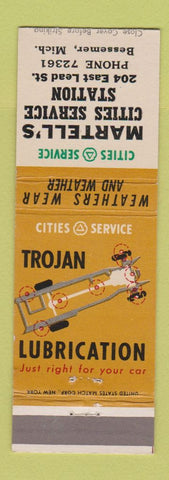 Matchbook Cover - Cities oil gas Martell's Bessemer MI