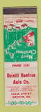 Matchbook Cover - Dewitt Renfroe Chrysler Plymouth Griffin GA Christmas WORN