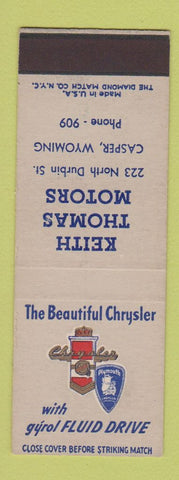 Matchbook Cover - Keith Thomas Motors Chrysler Plymouth Casper WY