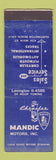 Matchbook Cover - Mandic Motors Chrysler Plymouth Huntington Beach CA