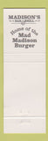 Matchbook Cover - Madison's Bar Grill Portland OR