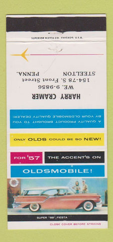 Matchbook Cover - 1957 Oldsmobile Harry Cramer Steelton PA 30 Strike