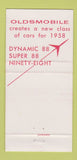 Matchbook Cover - 1958 Oldsmobile Reeser Daneker Williamsport PA 30 Strike