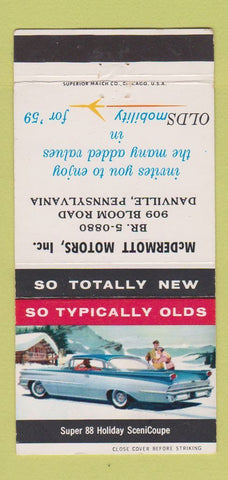 Matchbook Cover - 1959 Oldsmobile McDermott Danville PA 30 Strike