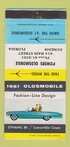 Matchbook Cover - 1961 Oldsmobile Powers Dunedin FL 30 Strike
