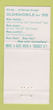 Matchbook Cover - 1955 Oldsmobile Shaheen Motors Muncy PA 30 Strike