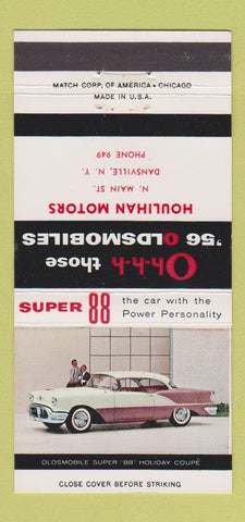 Matchbook Cover - 1956 Oldsmobile Houlihan Motors Dansville NY 30 Strike