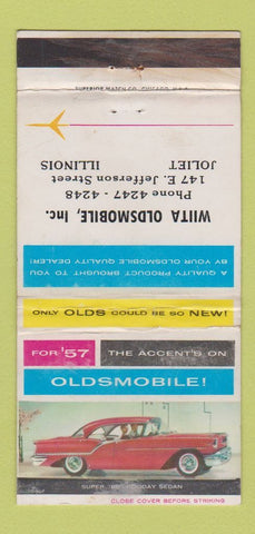 Matchbook Cover - 1957 Oldsmobile Wiita Joliet IL WEAR 30 Strike