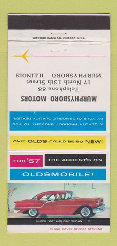 Matchbook Cover - 1957 Oldsmobile Muphysboro IL 30 Strike