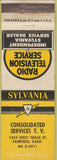 Matchbook Cover - Sylvania TV Radio Fairfield CA