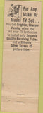Matchbook Cover - Sylvania TV Radio Fairfield CA