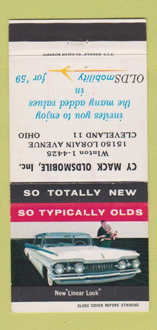 Matchbook Cover - 1959 Oldsmobile Cy Mack Cleveland OH 30 Strike