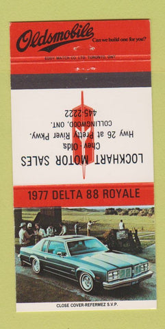 Matchbook Cover - 1977 Oldsmobile Lockhart Motors Collingwood ON 30 Strike