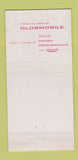 Matchbook Cover - 1957 Oldsmobile Reeser Daneker Williamsport PA 30 Strike