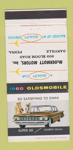 Matchbook Cover - 1960 Oldsmobile McDermott Motors Danville PA 30 Strike