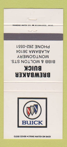 Matchbook Cover - Brewbaker Buick Montgomery AL 30 Strike
