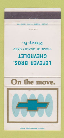 Matchbook Cover - Lefever Bros Chevrolet Dillsburg PA 30 Strike