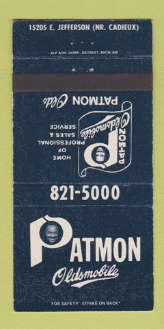 Matchbook Cover - Patmon Oldsmobile Detroit? MI 30 Strike