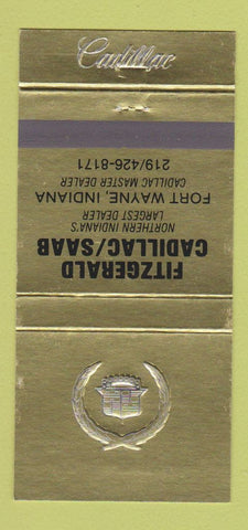 Matchbook Cover - Fitzgerald Cadillac Saab Fort Wayne IN 30 Strike