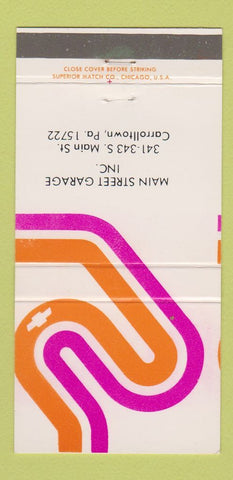 Matchbook Cover - Main Street Garage Carrolltown PA 30 Strike