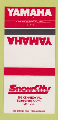 Matchbook Cover - Yamaha Snowmobiles Snow City Scarborough ON 30 Strike