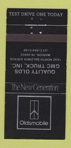 Matchbook Cover - Quality Oldsmobile GMC Trucks Marion IN 30 Strike