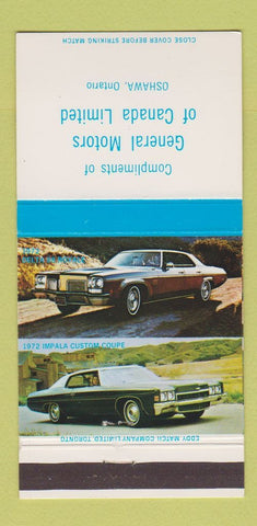 Matchbook Cover - GM Oshawa ON Impala 1972 Chevrolet Oldsmobile 30 Strike