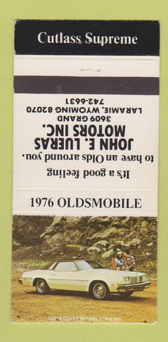 Matchbook Cover - 1976 Oldsmobile John Lueras Laramie WY 30 Strike