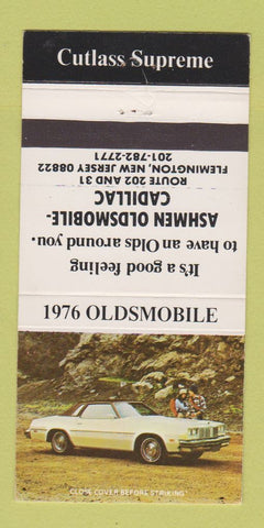 Matchbook Cover - 1976 Oldsmobile Ashmen Cadillac Flemington NJ 30 Strike