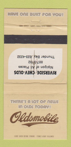 Matchbook Cover - Riverside Chevrolet Oldsmobile Thunder Bay ON 30 Strike