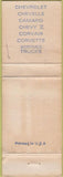 Matchbook Cover - 1967 Chevrolet Windsor CT WORN