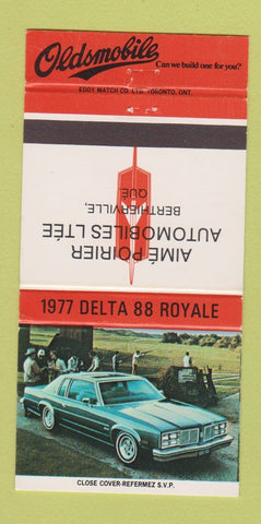 Matchbook Cover - 1977 Oldsmobile Delta 88 Bethierville QC 30 Strike