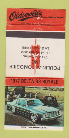 Matchbook Cover - 1977 Oldsmobile Delta 88 La Guadeloupe QC WEAR 30 Strike