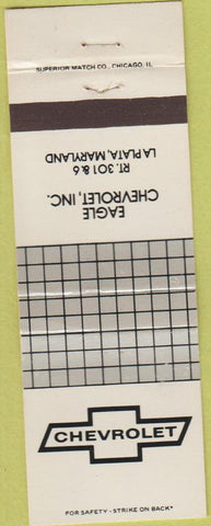 Matchbook Cover - Eagle Chevrolet La Plata MD