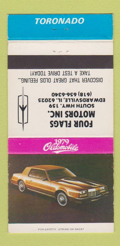 Matchbook Cover - 1979 Oldsmobile Toronado Edwardsville I 30 Strike