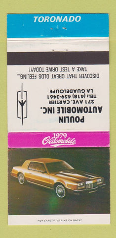 Matchbook Cover - 1979 Oldsmobile Poulin La Guadeloupe QC 30 Strike