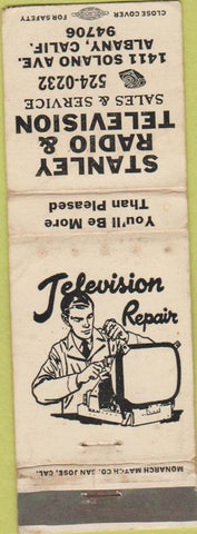 Matchbook Cover - Stanley Radio TV Albany CA WORN